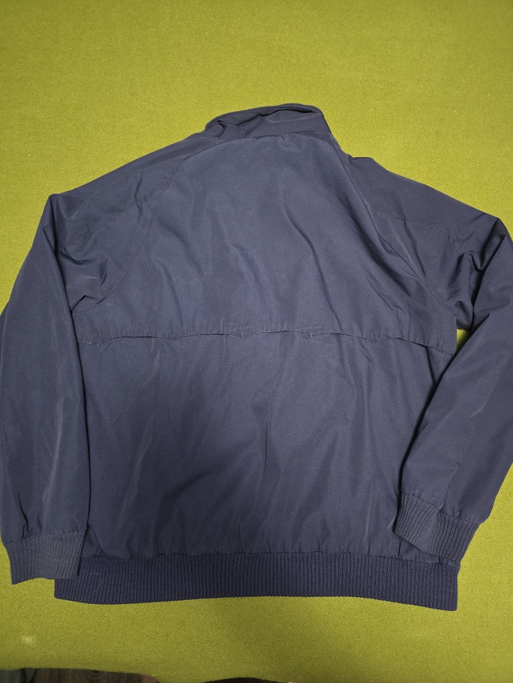 Vintage blue zip-up Harrington-style jacket with a red plaid lining - Picture 2 of 5